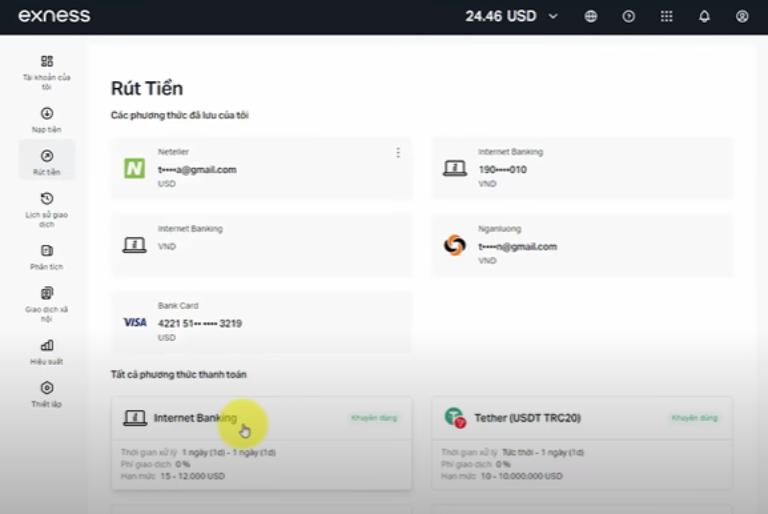 Rút tiền trên sàn Forex về tài khoản ngân hàng với 6 bước