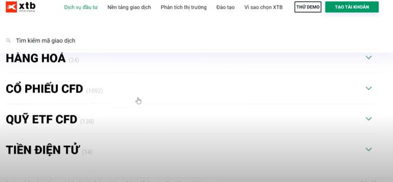 Sàn XTB có đa dạng các sản phẩm giúp các nhà giao dịch tối ưu thời gian