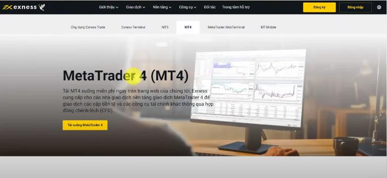 MT4 là một trong 2 phần mềm phổ biến trên sàn Exness