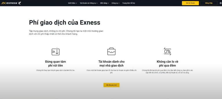 Ưu điểm của Exness là không mất phí qua đêm, rút tiền nhanh
