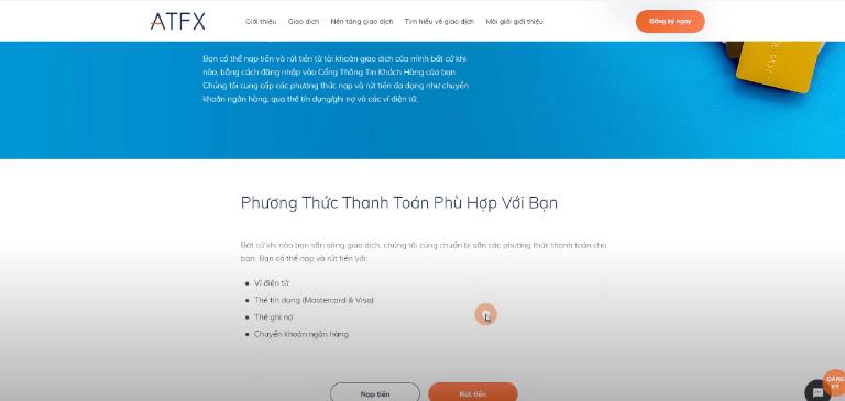 Nhược điểm của ATFX là phương thức rút tiền còn ít 