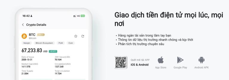 Giao dịch tiền điện tử mọi lúc mọi nơi trên sàn CoinEx