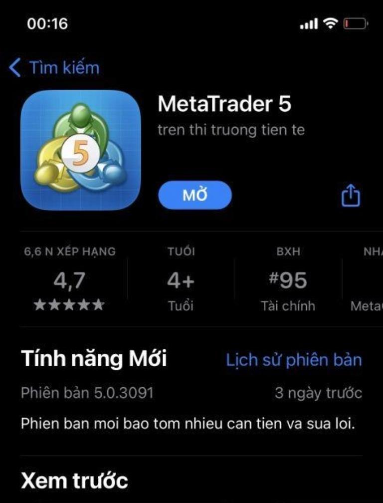 Đặt lệnh Forex trên điện thại với phần mềm MT5
