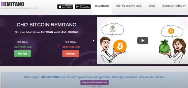 Remitano cho phép người dùng sử dụng tiền Việt để mua bán Bitcoin và altcoin
