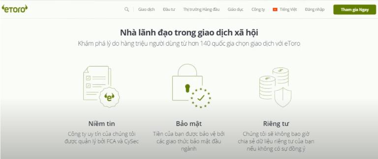 Sàn eToro là sàn giao dịch ngoại hối uy tín, có chính sách bảo mật tốt