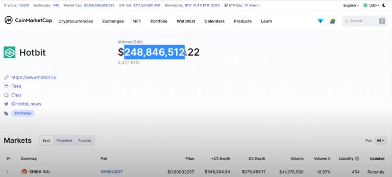 Hotbit là sàn giao dịch uy tín có khối lượng giao dịch trong 24h cao