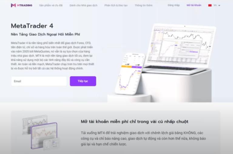 MTrading cung cấp cho các nhà đầu tư nền tảng MT4