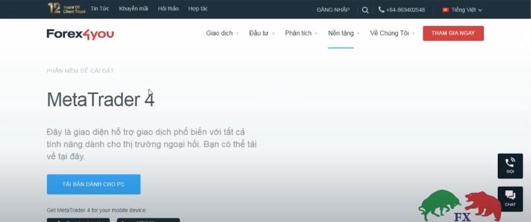 Forex4you cung cấp nền tảng MT4