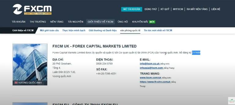 FXCM được FCA quản lý, giám sát