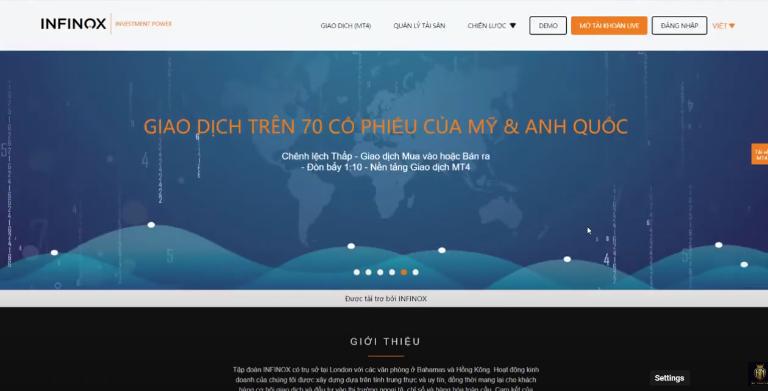 Ưu điểm của sàn Infinox là phí chênh lệch thấp, có nền tảng MT4 và MT5