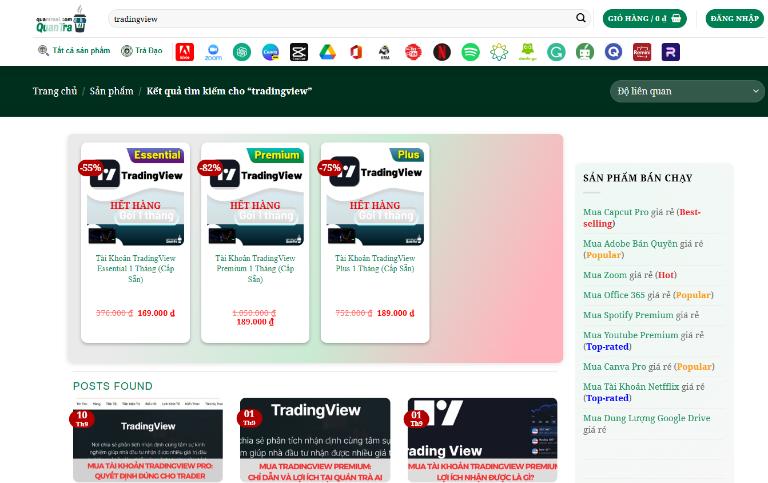 Mua tài khoản TradingView trên Quán Trà AI