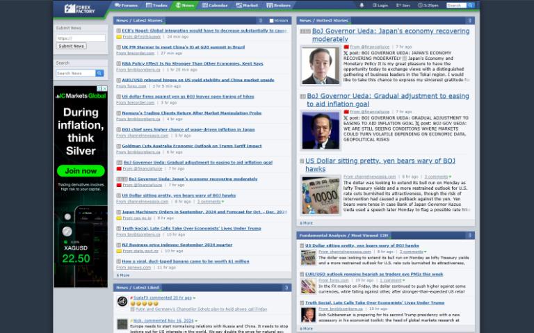 Xem tin tức Forex trên Forex Factory
