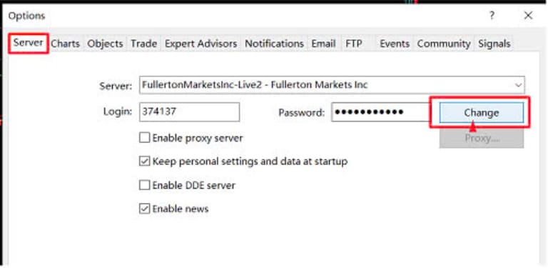 cách đổi mật khẩu mt4 đơn giản