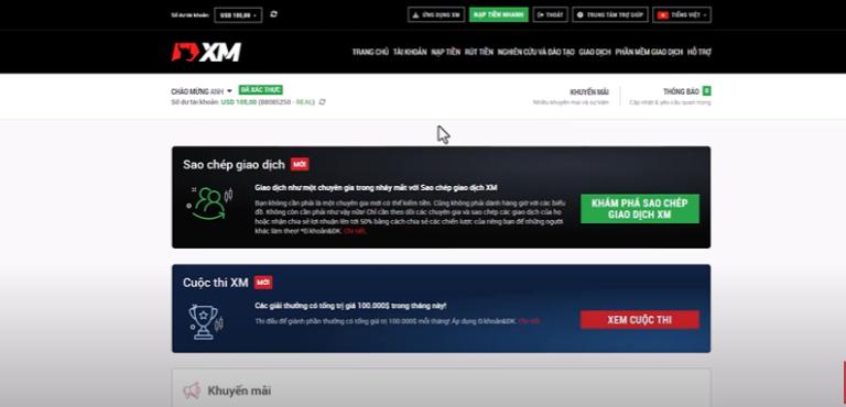 Copy trade trên sàn XM