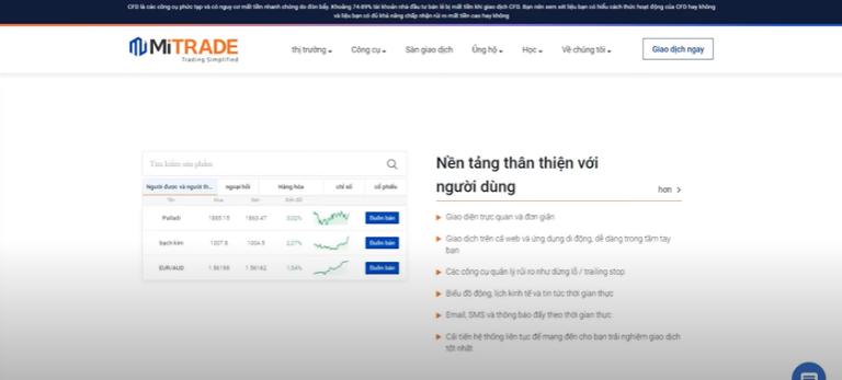Sàn Forex MiTrade chỉ cung cấp một nền tảng Mitrade độc quyền của sàn