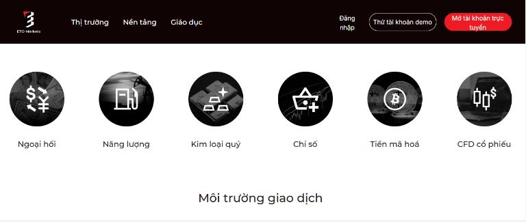 ETO Markets cung cấp đa dạng sản phẩm giao dịch