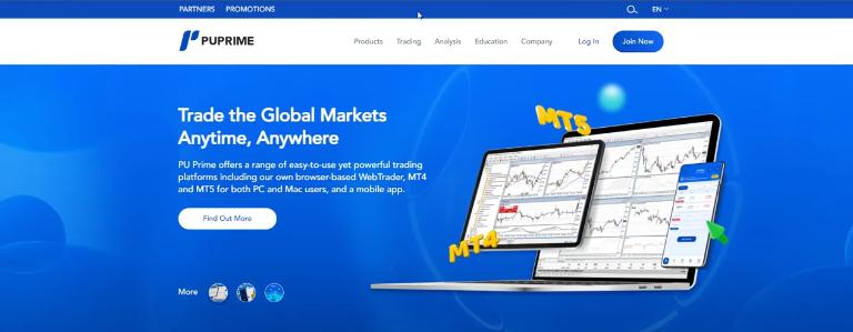 PUPrime cung cấp nền tảng MT4, MT5, WebTrader, ứng dụng PU Social
