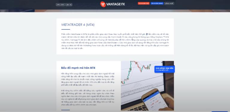 Sàn Vantage FX cung cấp 3 nền tảng giao dịch