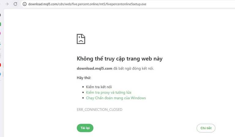 tải metatrader 5 lỗi