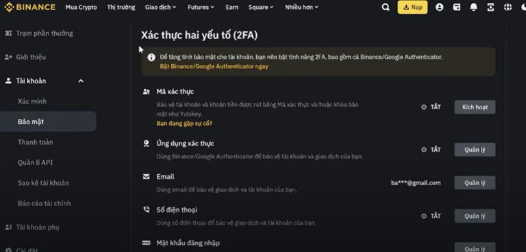 Đặt bảo vệ tài khoản 2 lớp đảm bảo an toàn 