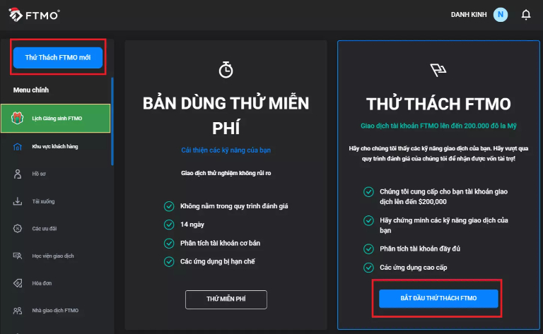 sàn FTMO cách tham gia