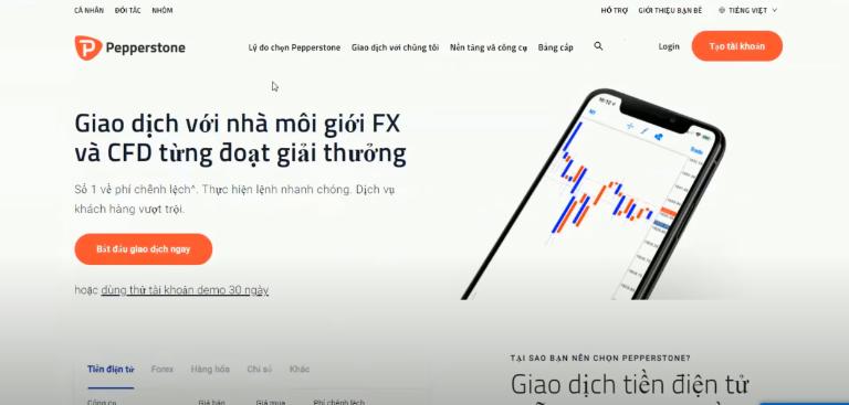 Phí Spread tại sàn Pepperstone trung bình từ 0.0 - 0.3 pip