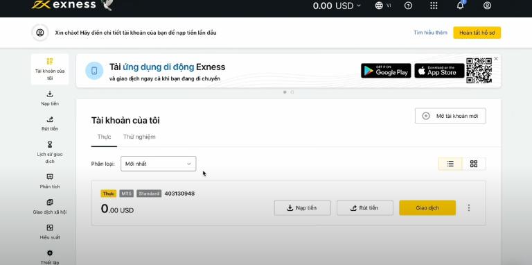 Lấy thông tin trên nền tảng MT5 từ nền tảng Exness