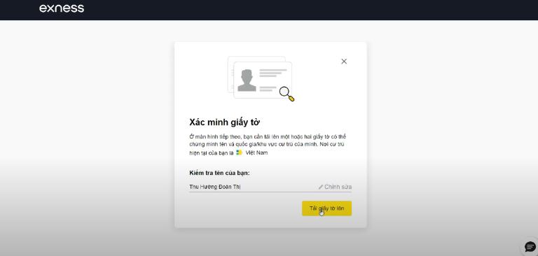 Điền đầy đủ giấy tờ xác minh