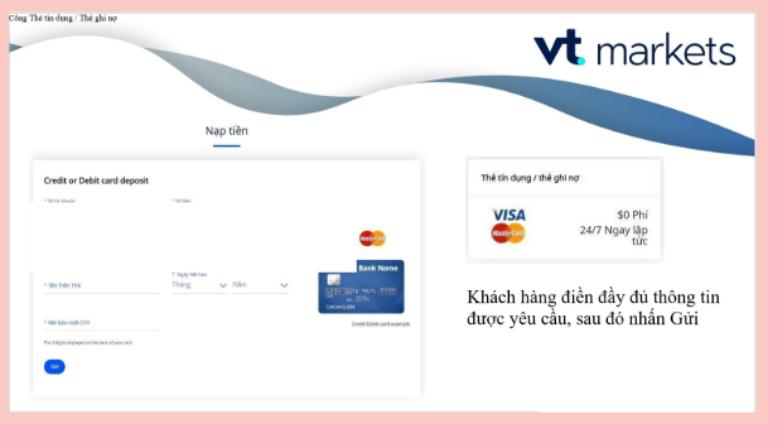 Cách rút tiền về sàn VT Markets qua thẻ tín dụng/ thẻ ghi nợ