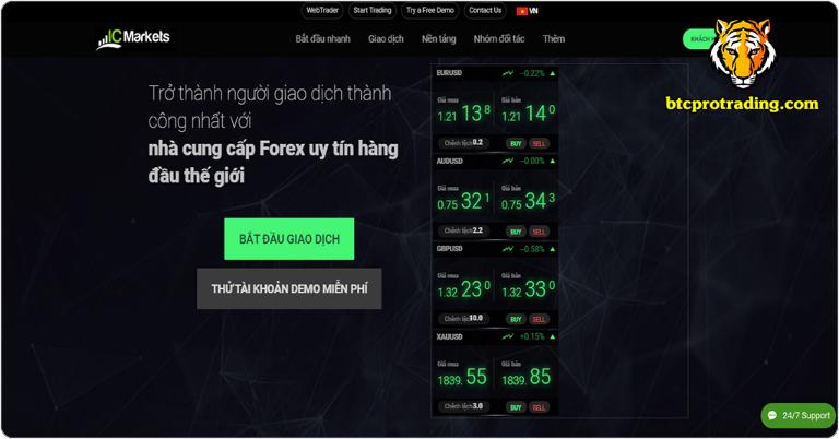 Truy cập vào sàn IC Market để bắt đầu đăng ký