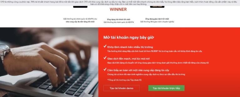 Sàn IG Market cung cấp nhiều loại tài khoản giúp các Trader dễ dàng giao dịch