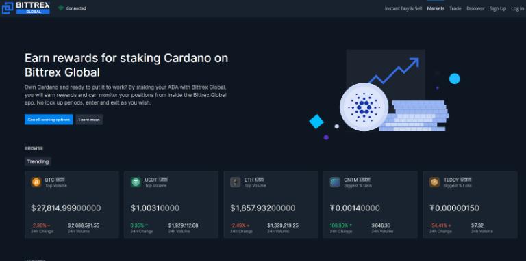 Sàn giao dịch Bittrex có đa dạng các loại tiền điện tử 