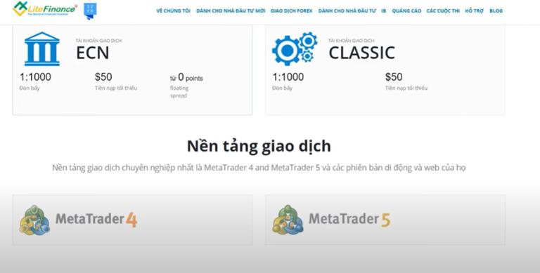 Sàn LiteForex cung cấp nhiều tiện ích hay