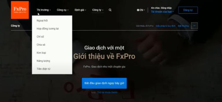 Sàn giao dịch Forex FX Pro cung cấp nhiều sản phẩm