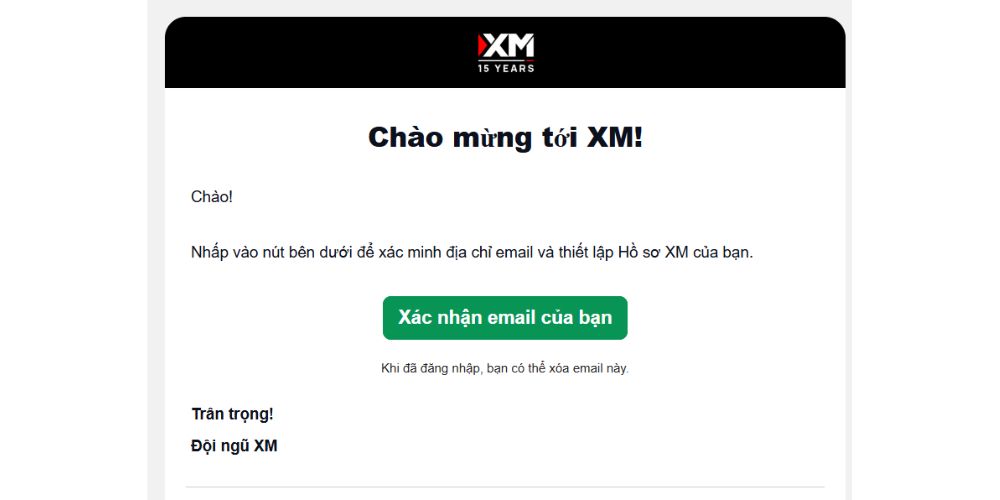 Sàn XM - Xác nhận Email