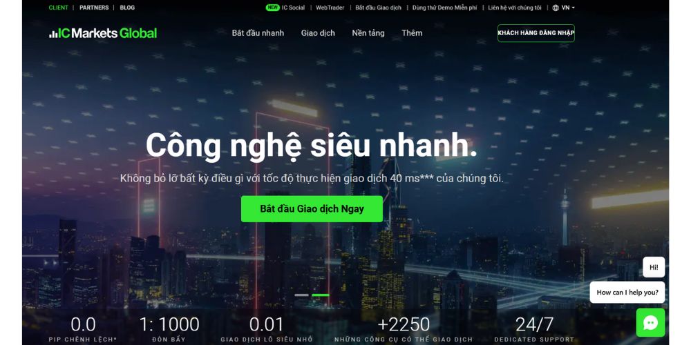Website sàn IC Markets