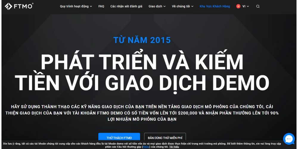Website sàn FTMO