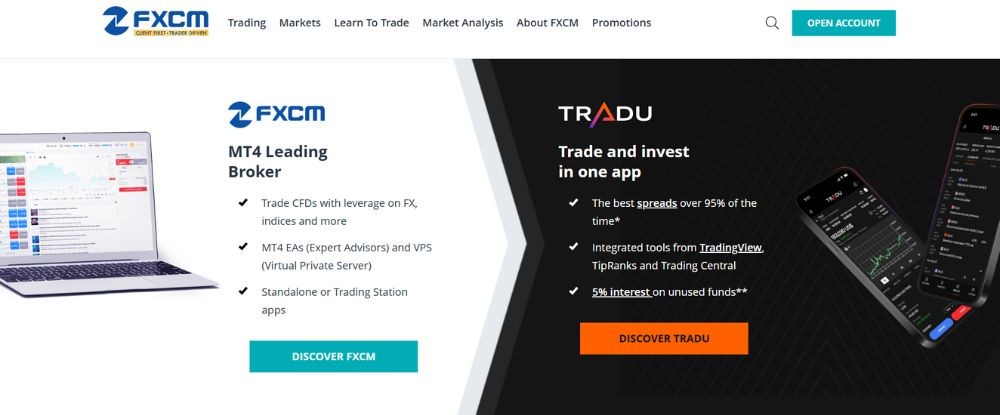 Website sàn FXCM