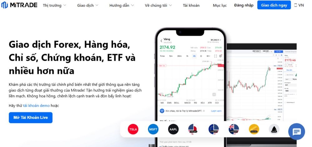 Website sàn MiTrade